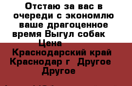 Отстаю за вас в очереди с экономлю ваше драгоценное время.Выгул собак  › Цена ­ 250 - Краснодарский край, Краснодар г. Другое » Другое   